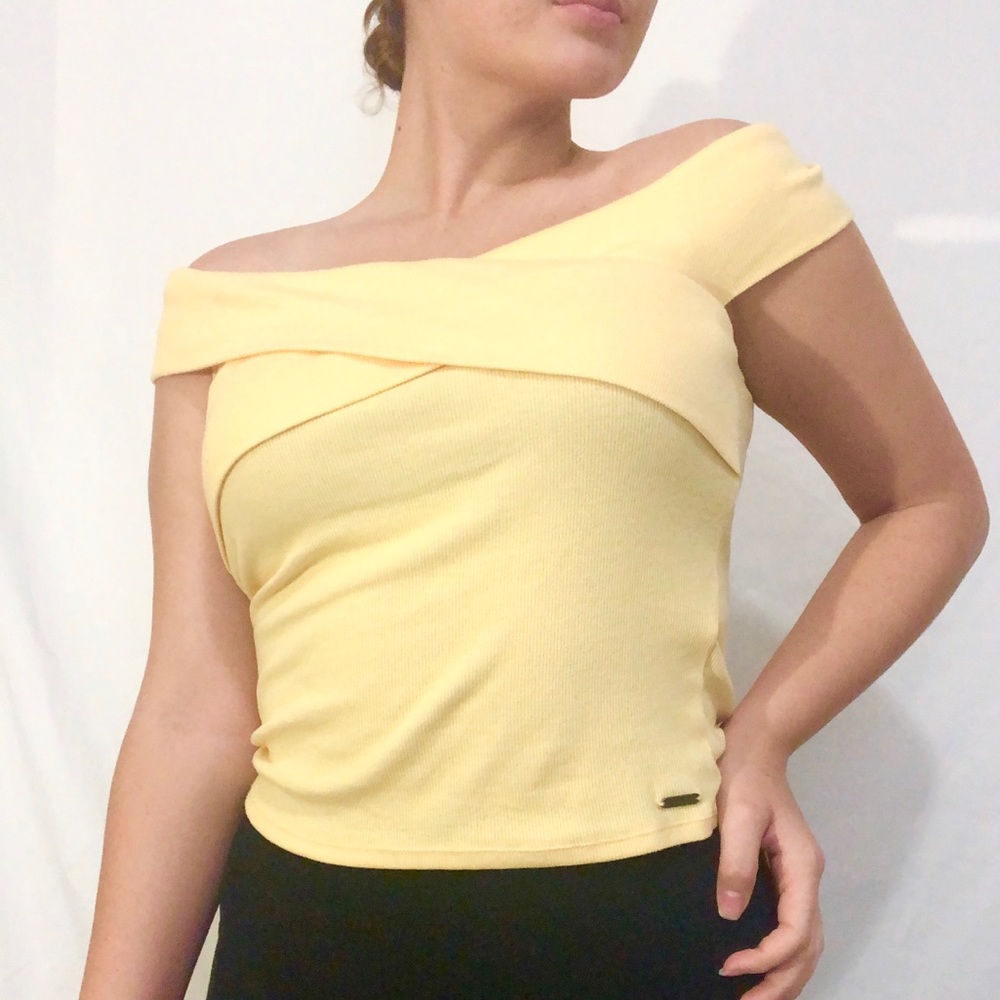 Yellow Off the Shoulder Top